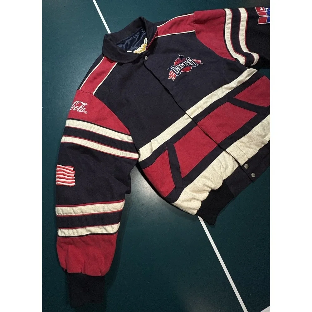 Vintage 1992‎ Jeff Hamilton USA Basketball Dream Team Bomber Jacket Large Rare